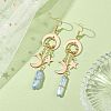 Dyed Natural Quartz Crystal Pendants Earrings EJEW-TA00424-2