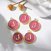 Golden Plated Alloy Enamel Charms X-ENAM-S118-08J-5