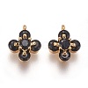 Brass Cubic Zirconia Charms X-ZIRC-Q002-152G-01-1