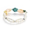 Electroplate Glass Beads Stretch Bracelets BJEW-JB04099-01-3