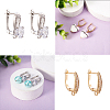 12Pcs 6 Style Brass Micro Pave Cubic Zirconia Hoop Earring Findings ZIRC-PJ0001-06-17