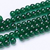 1 Strand Dark Green Transparent Crackle Glass Round Beads Strands X-CCG-Q001-4mm-17-2