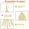 FIBLOOM 6 Pairs 6 Style Ethnic Style Alloy Chandelier Earrings EJEW-FI0002-04-4