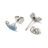 Enamel Dolphin Stud Earrings with 316 Surgical Stainless Steel Pins EJEW-A081-02P-3