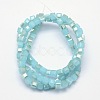 Imitation Jade Faceted Cube Half Rainbow Plated Electroplate Glass Beads Strands EGLA-E041-2mm-HR07-3