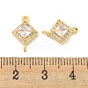 Brass Pave Clear Cubic Zirconia Connector Charms KK-P275-41G-3