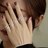 Anti-Tarnish Rhodium Plated 925 Sterling Silver Initial Letter Open Cuff Ring JR852W-7