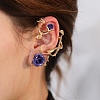 Alloy Rose Climber Wrap Around Stud Earrings for Women EJEW-A096-01B-1