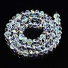 Electroplate Transparent Glass Beads Strands EGLA-N002-19A-B01-4