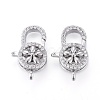 Brass Micro Pave Clear Cubic Zirconia Lobster Claw Clasps KK-K242-12P-1