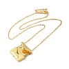 Brass Micro Pave Cubic Zirconia Pendant Necklace NJEW-B082-02G-02-2