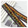Ethnic Style Embroidery Rhombus Polyester Ribbons PW-WG83240-20-1