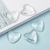 Transparent Glass Heart Cabochons GGLA-R021-30mm-8