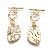 Brass Micro Pave Clear Cubic Zirconia Toggle Clasps KK-S356-308-NF-2