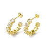 Rack Plating Brass Cubic Zirconia Stud Earrings for Women EJEW-M213-35G-A-1