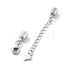 Rhodium Plated 925 Sterling Silver Curb Chain Extender STER-G039-04B-P-2