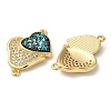 Rack Plating Brass Micro Pave Clear Cubic Zirconia Connector Charms KK-P268-20G-3