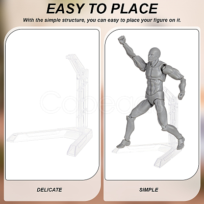 Clear Plastic Model Assembled Action Figure Display Holders ODIS-WH0038-94-1