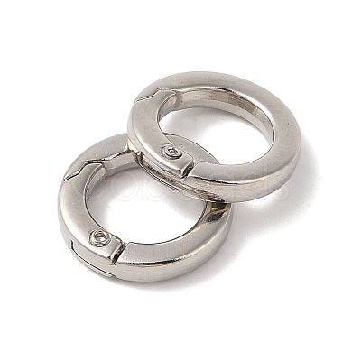 Nickel Plated Alloy Spring Gate Rings FIND-Q104-01A-P-1