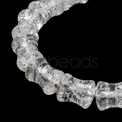 Transparent Crackle Glass Beads Strands GLAA-D025-01K-1