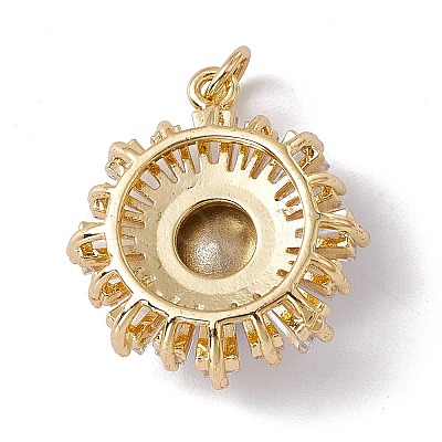 Brass with Cubic Zirconia Pendants KK-G439-61G-1