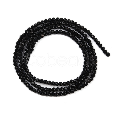 Natural Black Onyx Beads Strands G-A129-2mm-25-A-1