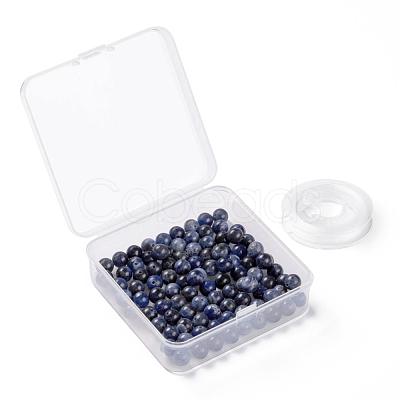 100Pcs 8mm Natural Sodalite Beads DIY-LS0002-32-1