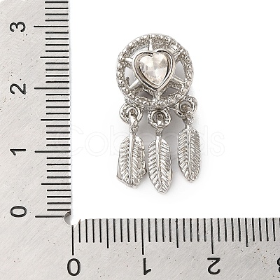 Rack Plating Alloy Rhinestone European Beads PALLOY-S189-39P-02-1