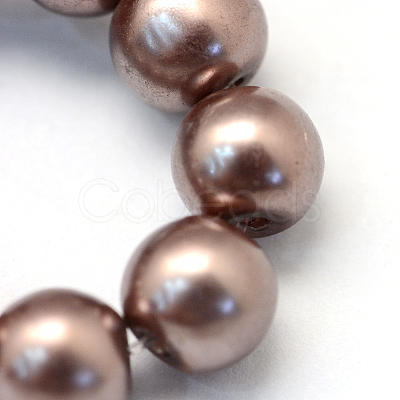 Baking Painted Pearlized Glass Pearl Round Bead Strands X-HY-Q330-8mm-78-1