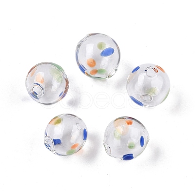 Transparent Handmade Blown Glass Globe Beads GLAA-T012-17A-1