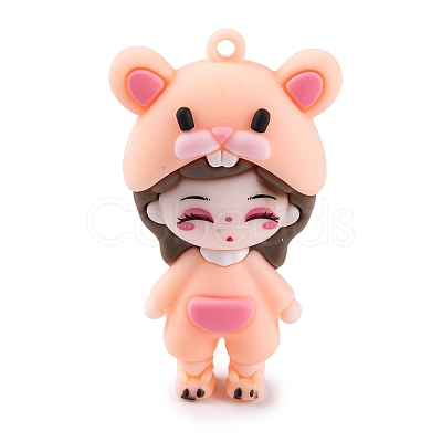 The 12 Chinese Zodiac Girl Doll PVC Plastic Pendants KY-S172-16A-1