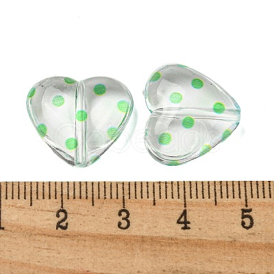 Transparent Printed Acrylic Beads OACR-H124-03D-1