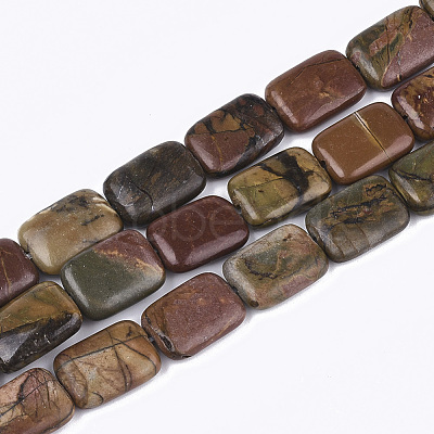 Natural Picasso Stone/Picasso Jasper Beads Strands G-S355-03-1