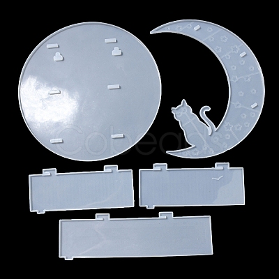 Moon Shape Floating Shelf DIY Silhouette Silicone Molds Kit DIY-G093-02G-1