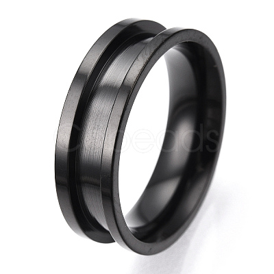 201 Stainless Steel Grooved Finger Ring Settings RJEW-TAC0017-6mm-01B-1