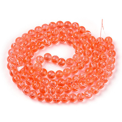 Drawbench Transparent Glass Beads Strands GLAD-Q012-8mm-08-1