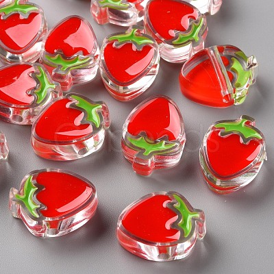 Transparent Enamel Acrylic Beads TACR-S155-003-1