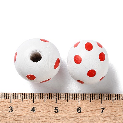 Printed Wood European Beads WOOD-Z002-11B-1