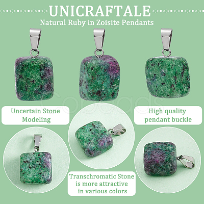 Unicraftale 24Pcs Natural Ruby in Zoisite Pendants G-UN0001-16C-1