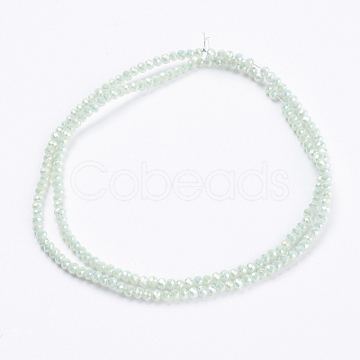 Electroplate Glass Beads Strands GLAA-F078-FR12-1