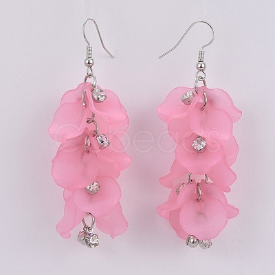 Petal Transparent Acrylic Dangle Earrings EJEW-JE03270-1