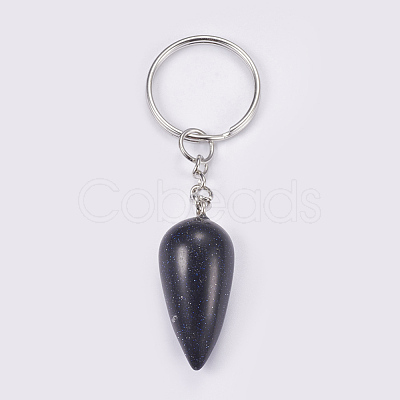 Synthetic Blue Goldstone Keychain KEYC-P041-B01-1