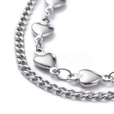 Tarnish Resistant 304 Stainless Steel Multi-Strand Anklets AJEW-AN00322-1