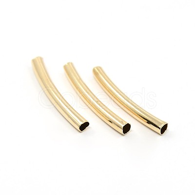 Brass Smooth Curved Tube Beads KK-O031-A-08-1