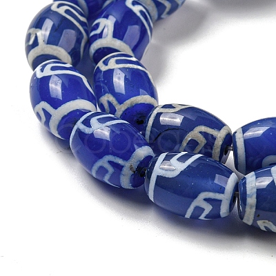 Blue Tibetan Style dZi Beads Strands TDZI-NH0001-C02-01-1