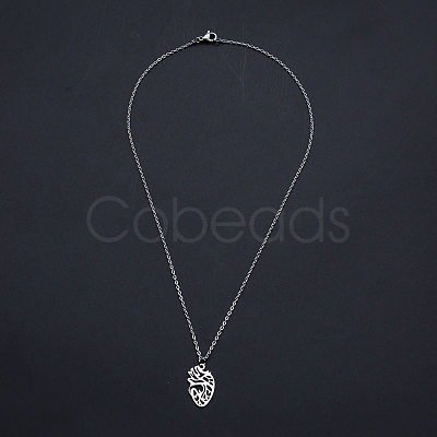 201 Stainless Steel Pendant Necklaces NJEW-S105-JN600-40-1-1