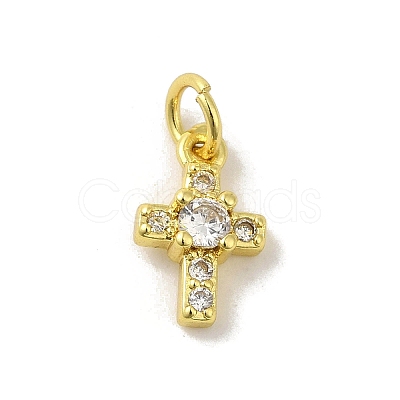 Brass Micro Pave Cubic Zirconia Charms KK-M283-20E-01-1