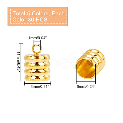 Brass Cord Ends Sets KK-PH0004-41-1