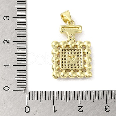 Rack Plating Brass Micro Pave Cubic Zirconia Pendants KK-C052-21G-1