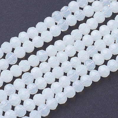 Faceted Round Opalite Beads Strands X-EGLA-J042-4mm-31-1